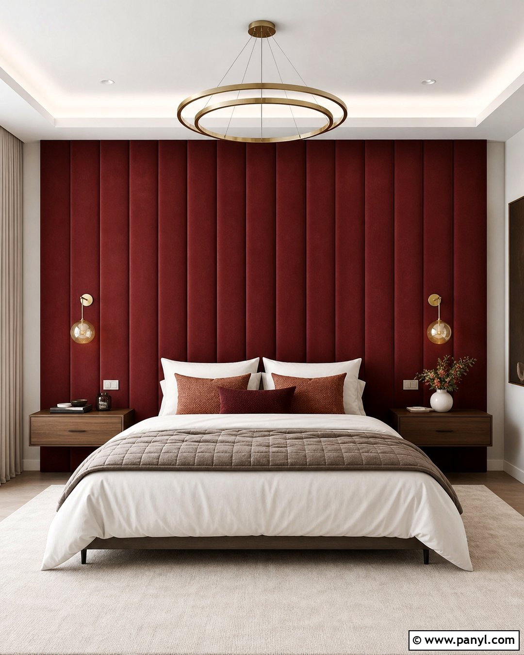 Red Headboard Feature Wall Bedroom - 35 red feature wall ideas
