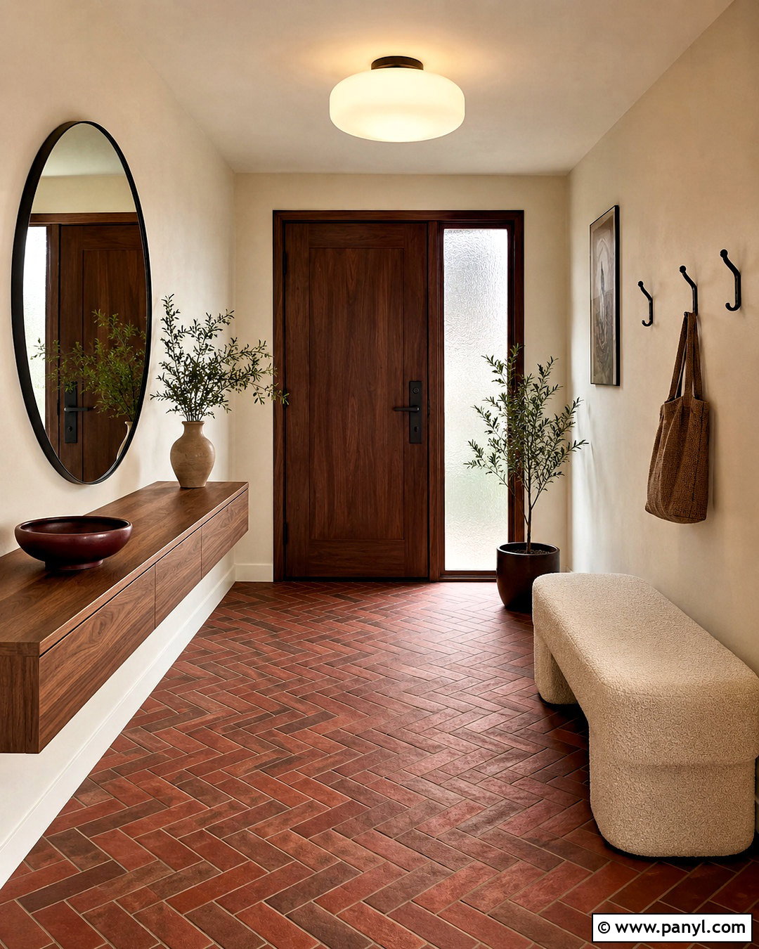 Red Herringbone Entryway - 20 modern red pattern ideas
