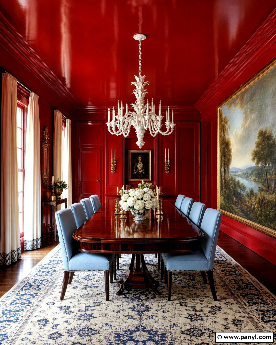 Red High Gloss Dining Room Walls - 20 high gloss walls