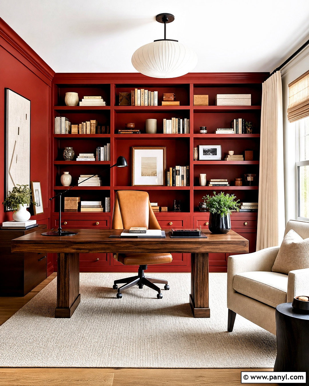 Red Home Office - 20 red home ideas