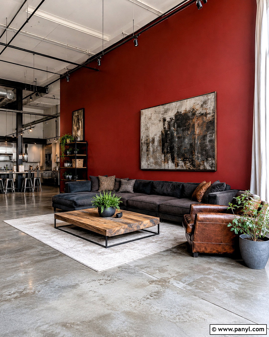 Red Industrial Loft Walls - 40 Red Walls