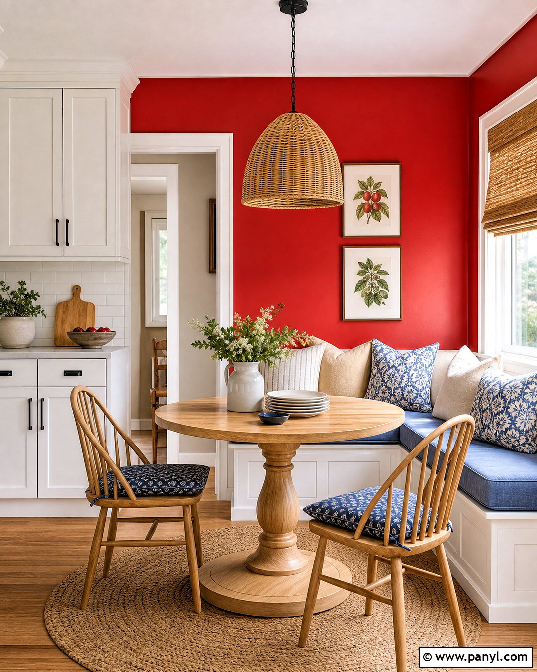 Red Kitchen Breakfast Nook Wall - 20 red wall background ideas