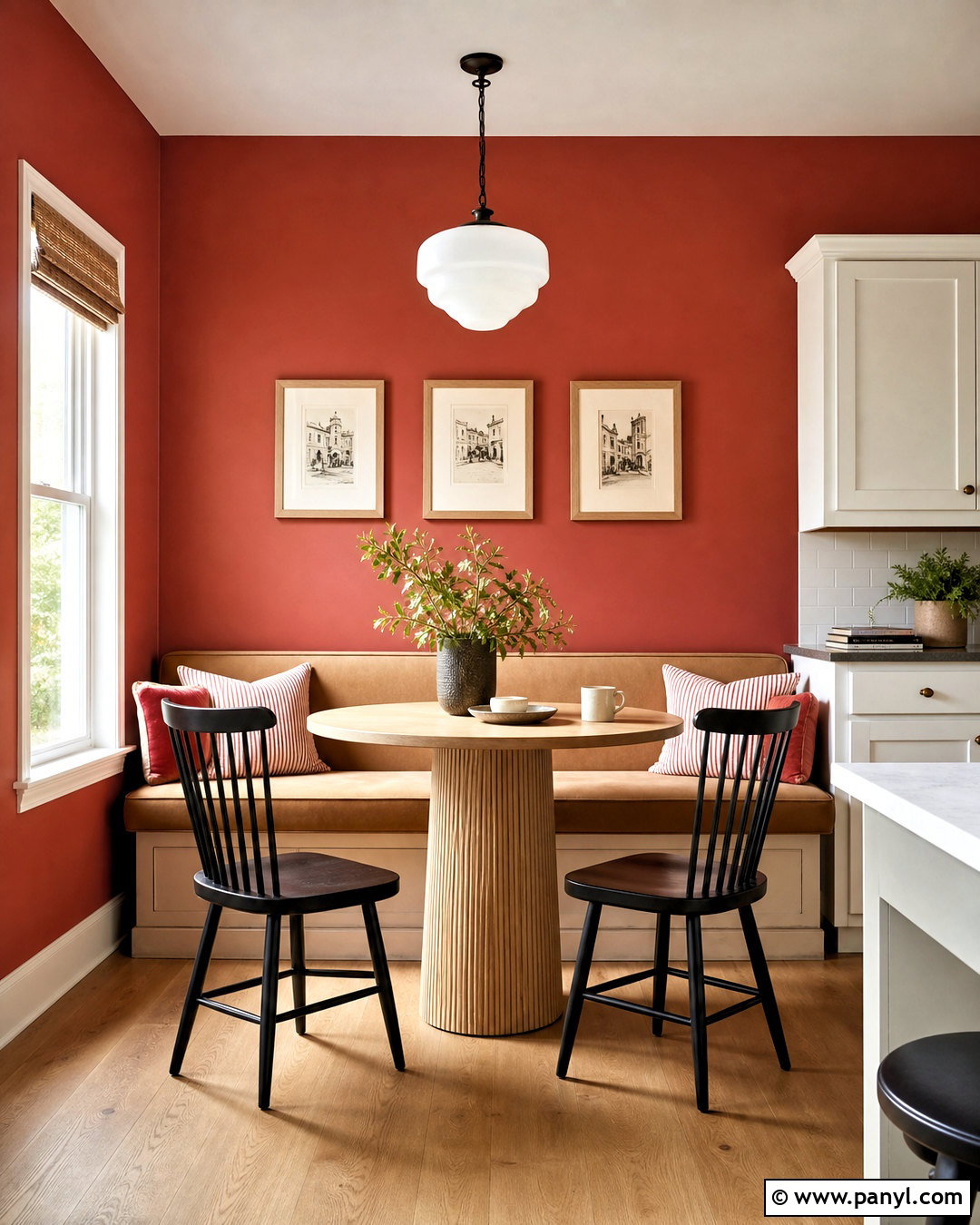 Red Kitchen Breakfast Nook Wall - 20 red wall design ideas