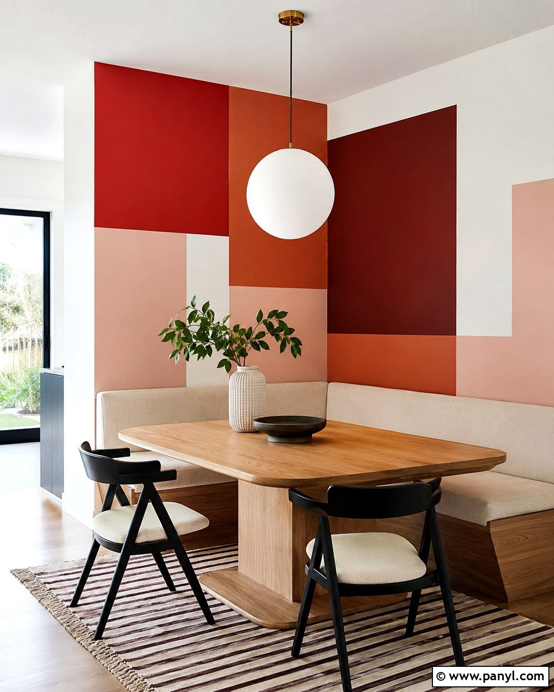 Red Kitchen Breakfast Nook Wall - 20 Geometric Wall Paint Red Ideas