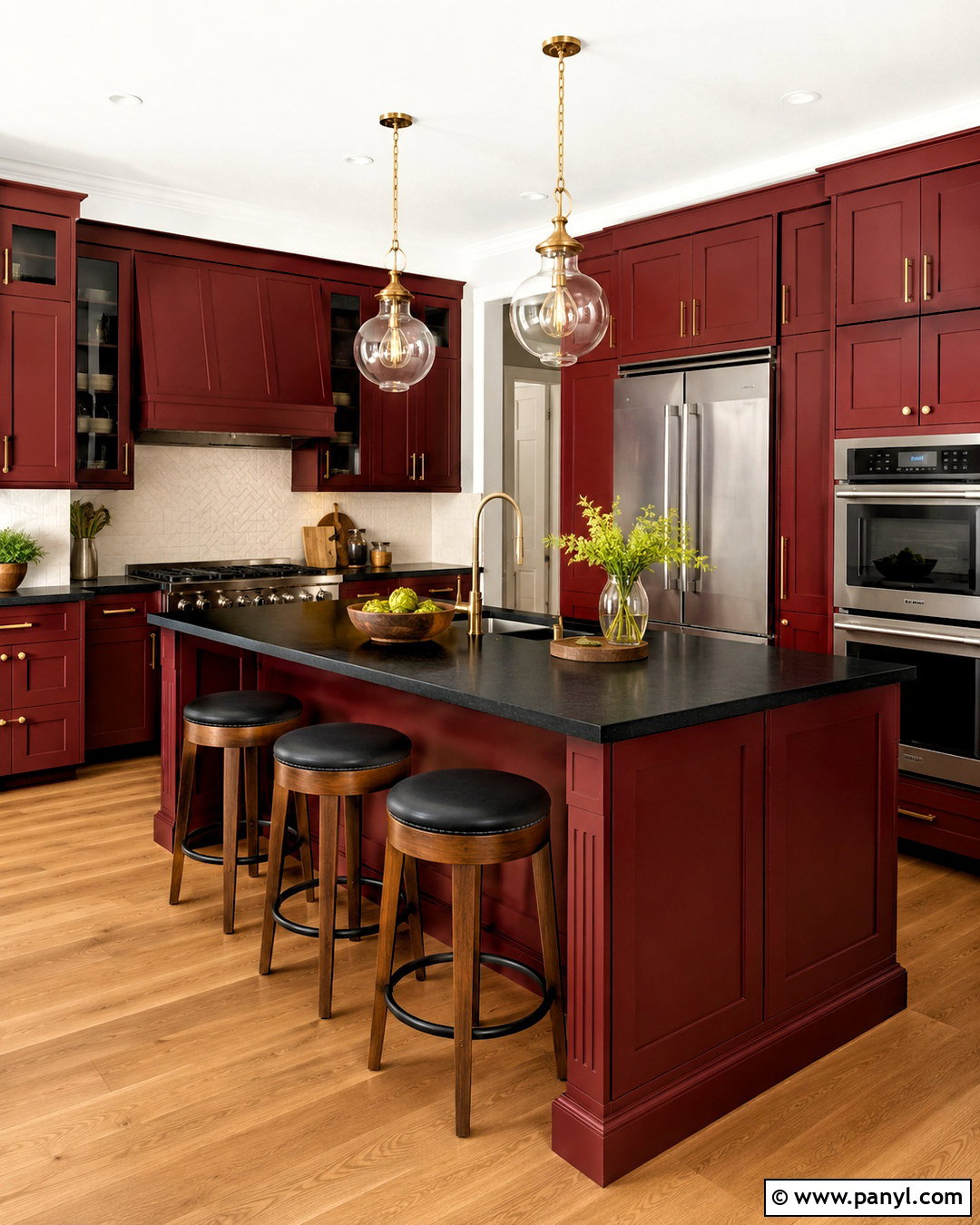 Red Kitchen Cabinets With Black Countertops - 20 black and red kitchen ideas