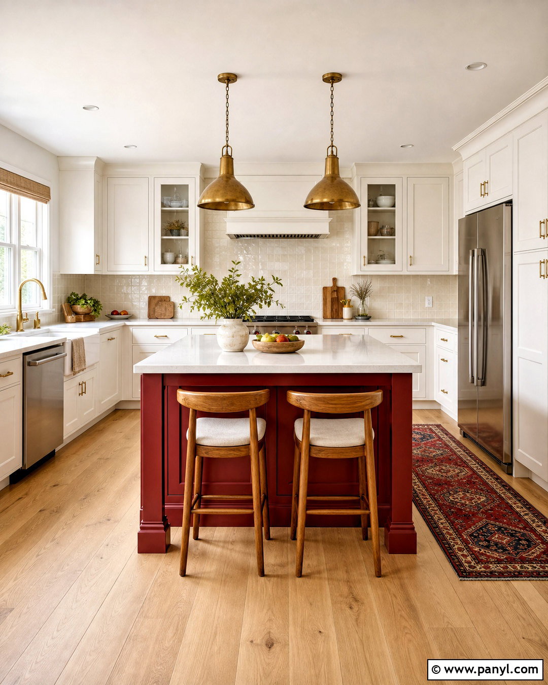 Red Kitchen Island - 20 red home ideas