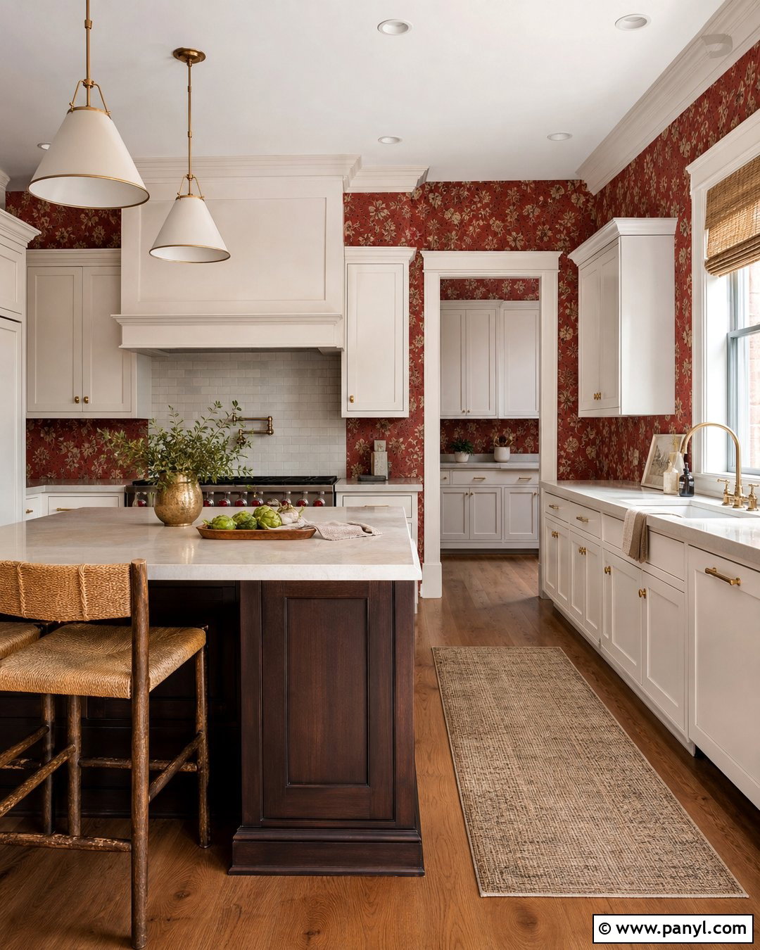 Red Kitchen Wallpaper With White Cabinets - 35 red kitchen walls