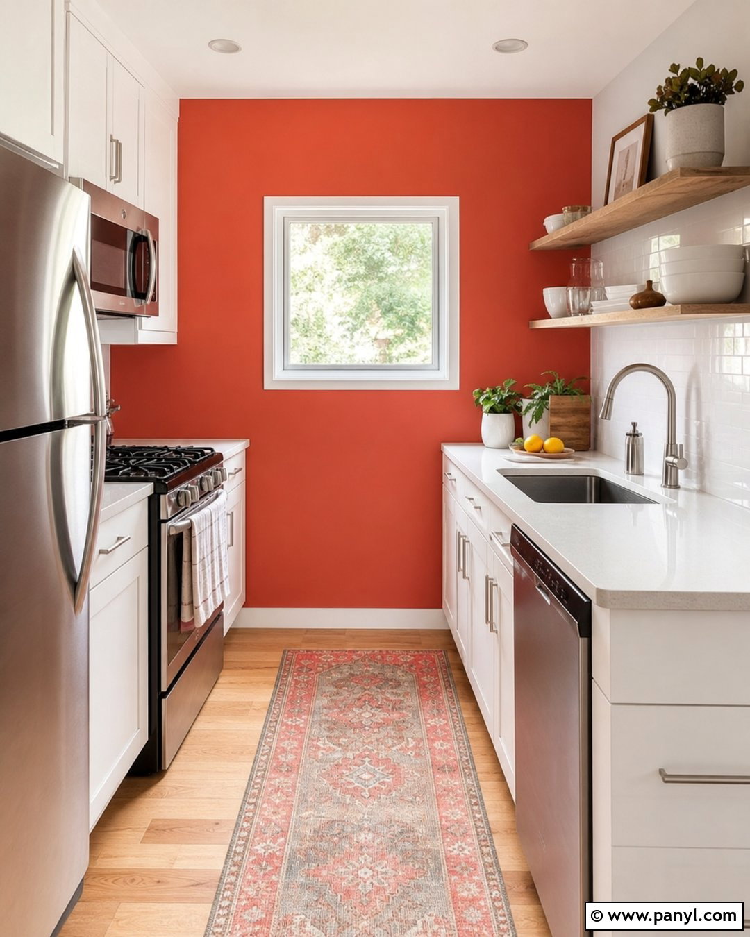 Red Kitchen Walls In A Small Kitchen - 20 Red Kitchen Wall Color Ideas