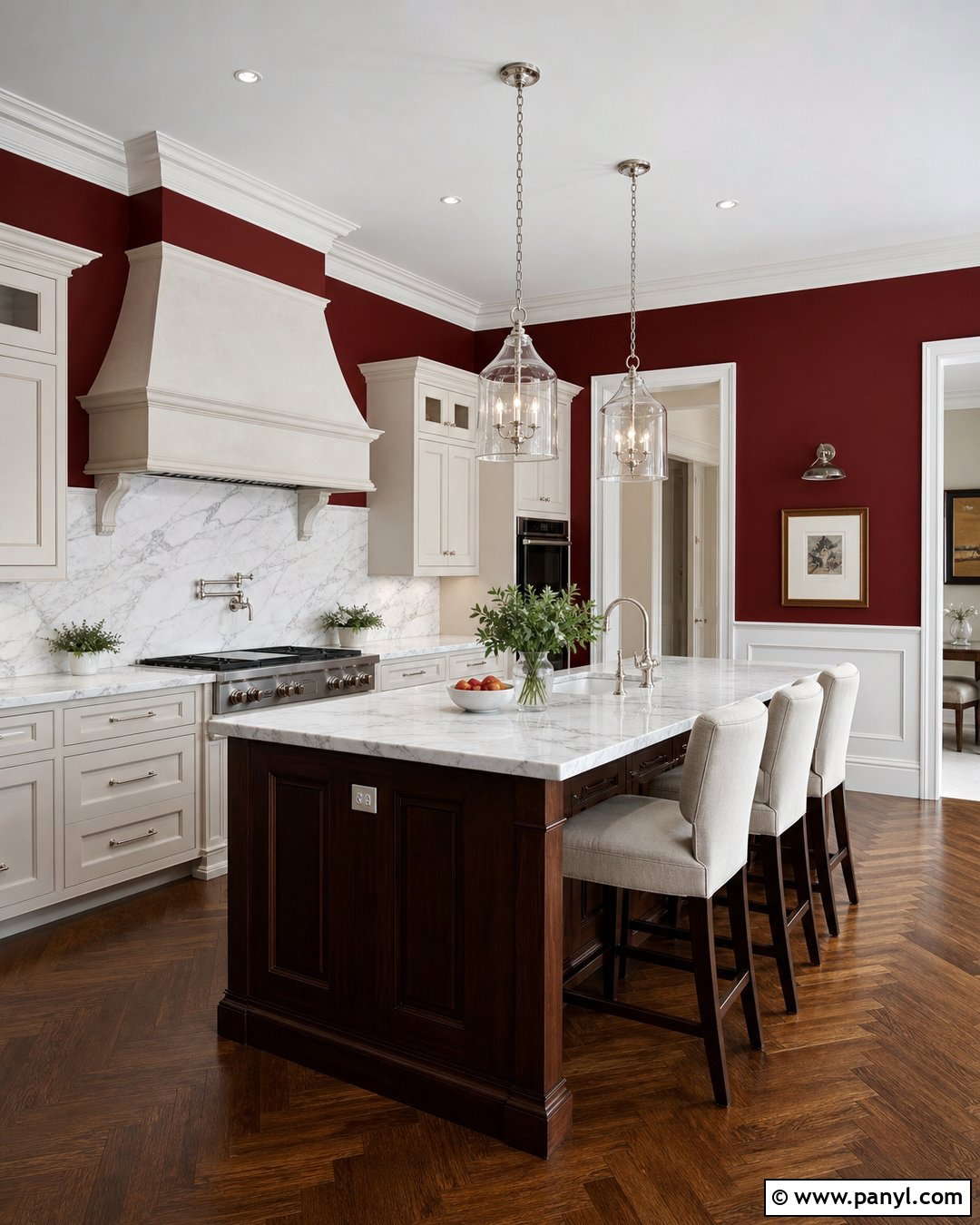 Red Kitchen Walls With Marble Backsplash - 35 red kitchen walls