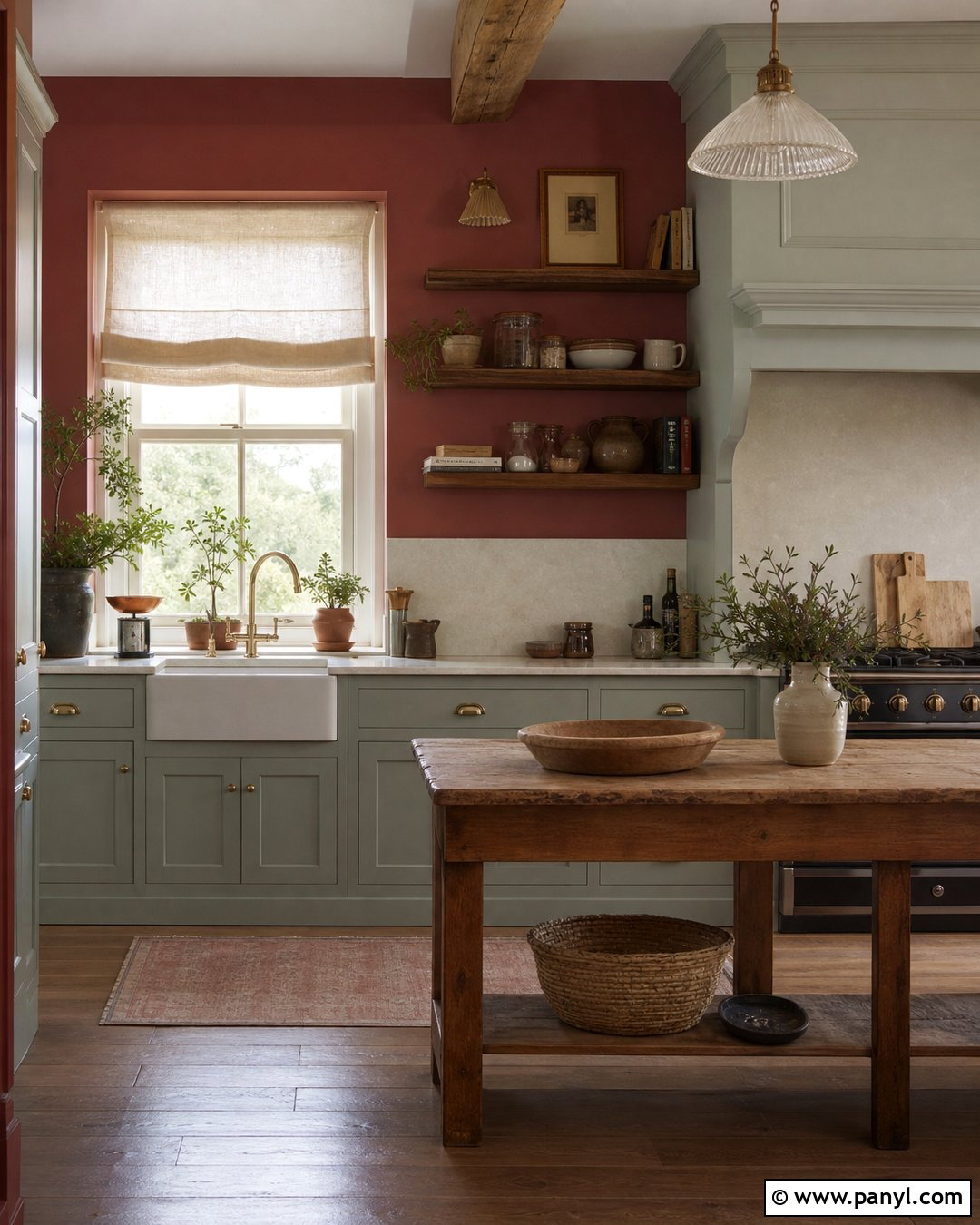 Red Kitchen Walls With Sage Green Cabinets - 35 red kitchen walls