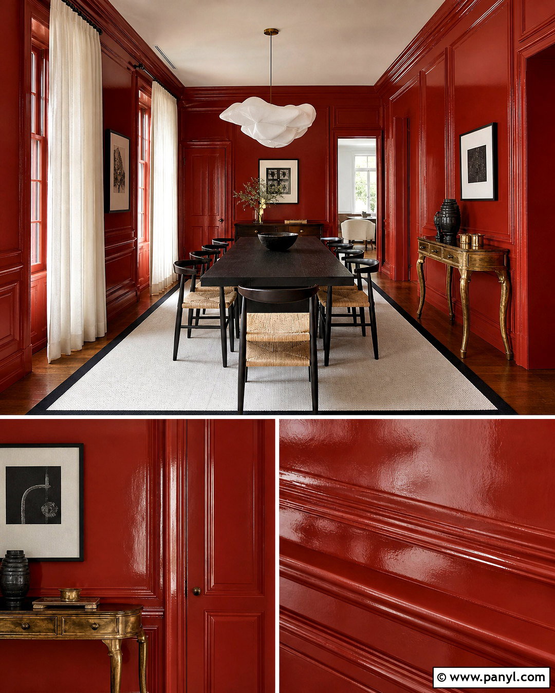 Red Lacquered Dining Room Walls - 20 lacquered walls