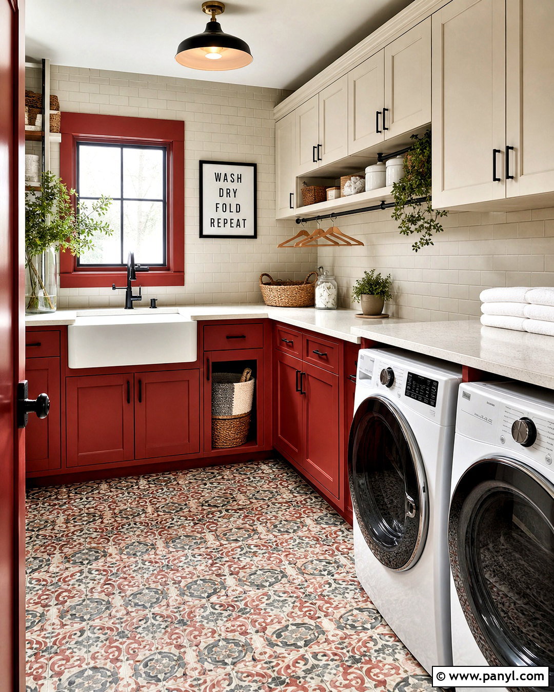 Red Laundry Room - 20 red home ideas
