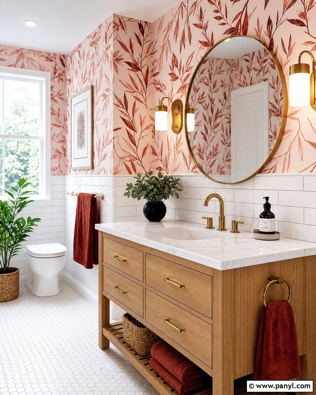 Red Leaf Wallpaper Bathroom - 20 red wallpaper pattern ideas