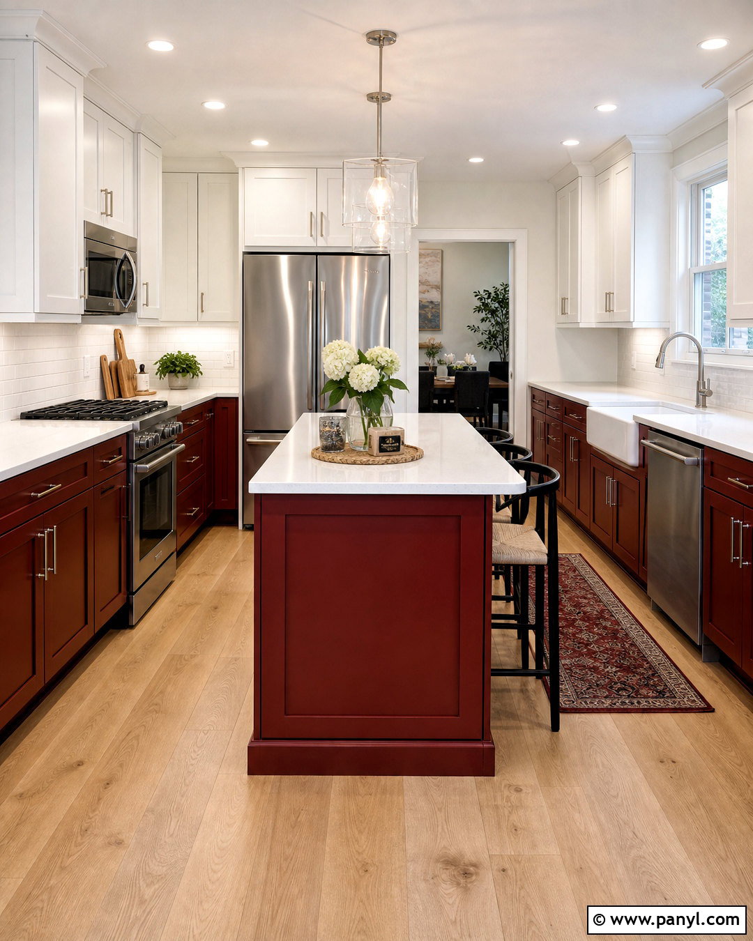 Red Lower Cabinets And White Upper Cabinets - 20 red and white kitchen ideas