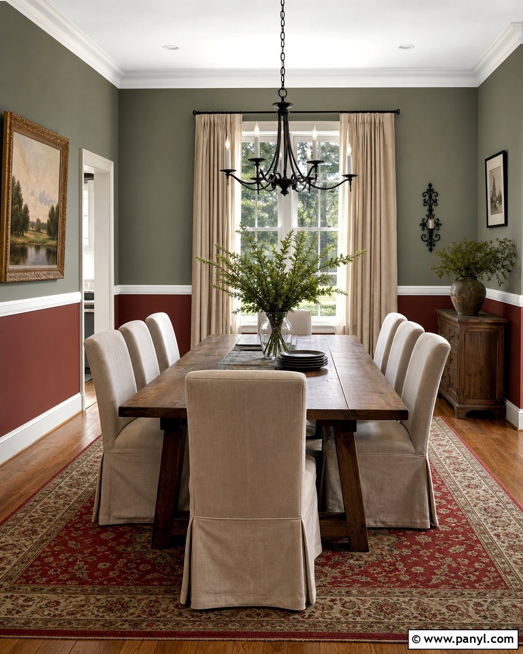 Red Lower Walls With Green Upper Walls - 20 Red And Green Wall Paint Ideas