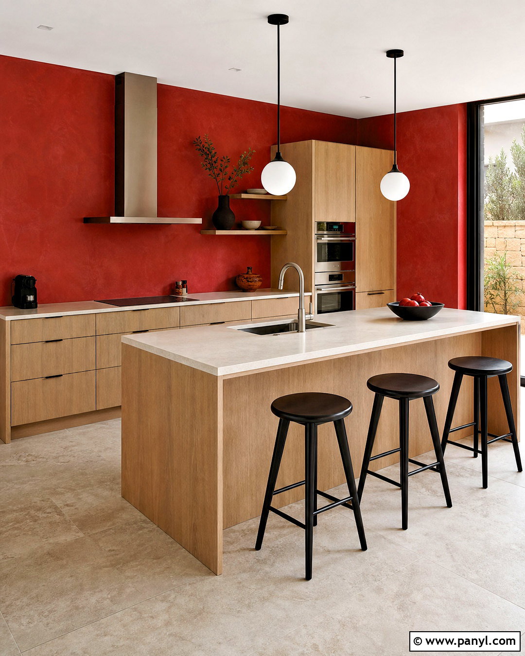 Red Microcement Wall - 20 red wall texture ideas