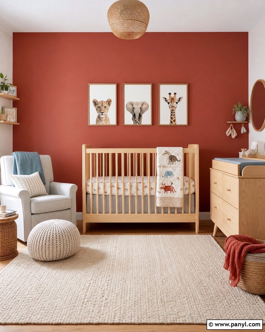 Red Nursery Feature Wall - 20 Red Wall Transformation Ideas