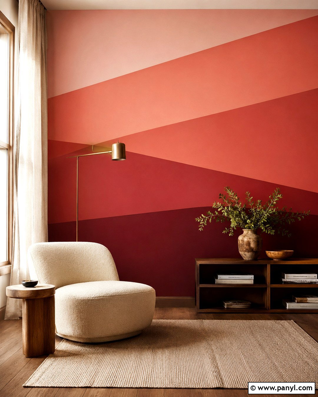 Red Ombre Geometric Wall - 20 Geometric Wall Paint Red Ideas
