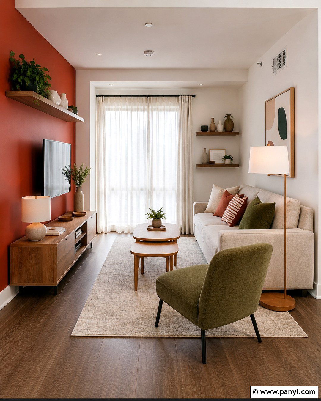 Red Orange Accent Wall Small Apartment - 20 Red Orange Accent Wall Ideas