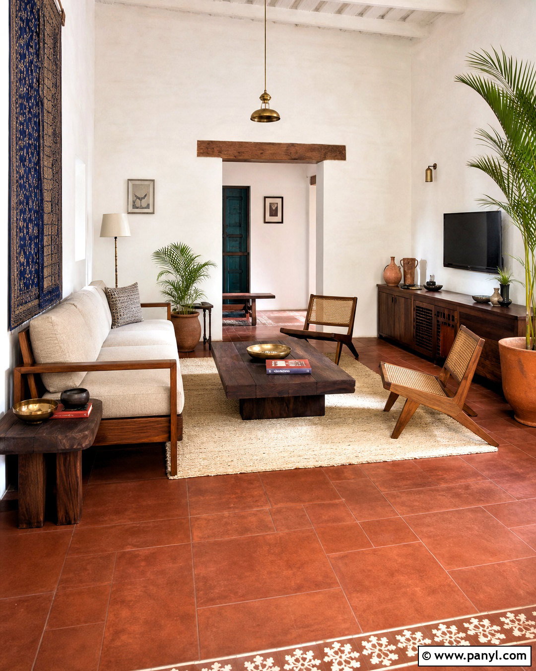 Red Oxide Look Living Room Floor Tiles - 20 tiles for living room floor indian ideas