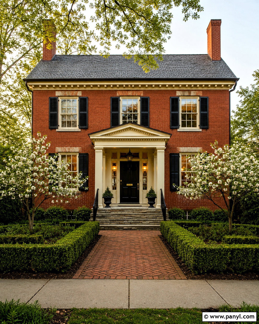 Red Painted Brick Historic Home - 20 painted brick homes