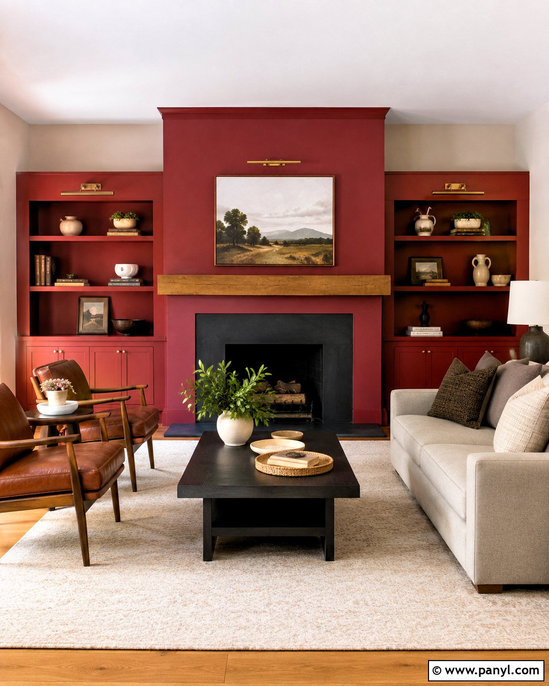 Red Painted Fireplace Wall - 20 paint room red ideas