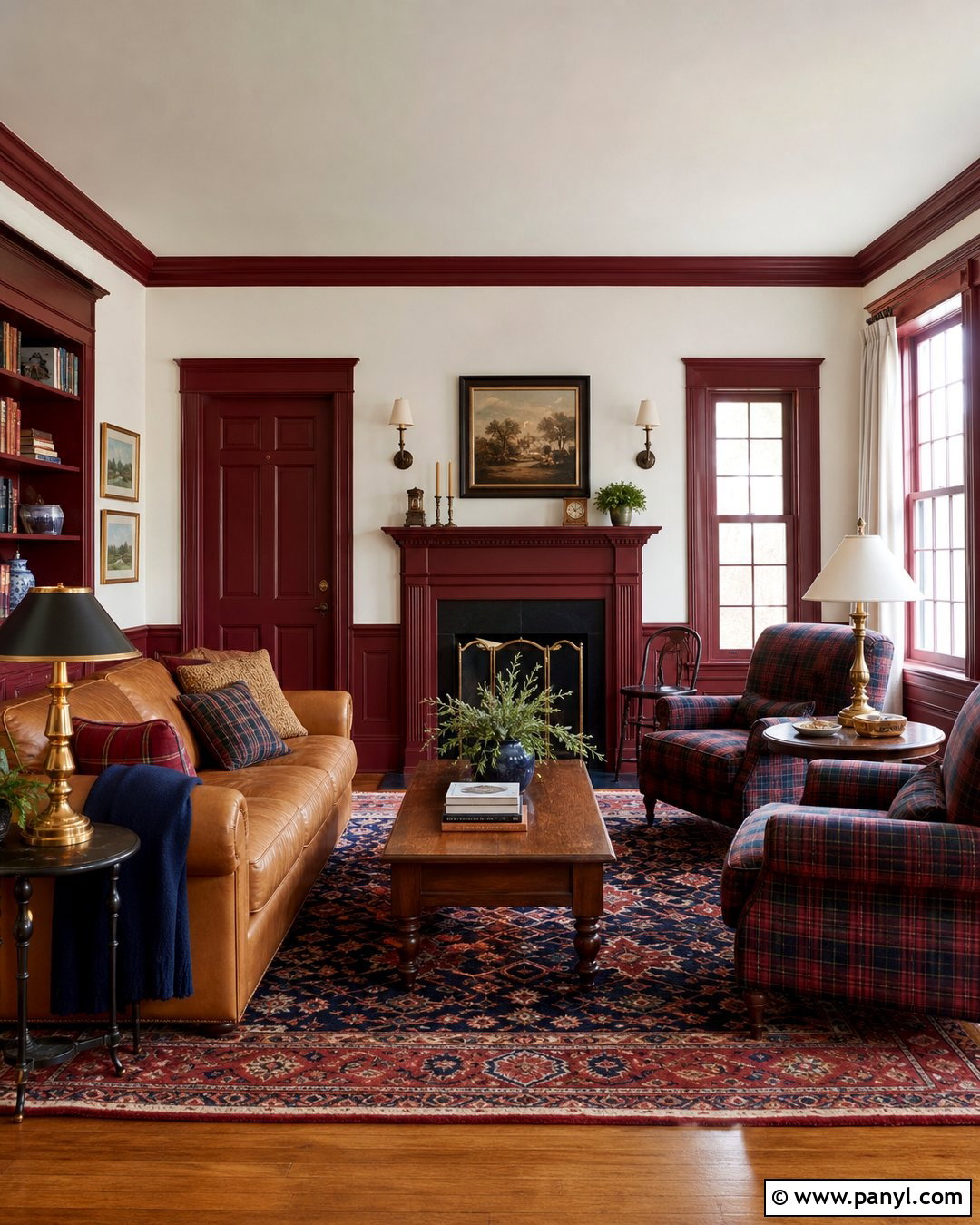 Red Painted Trim With White Walls - 30 painted trim white walls