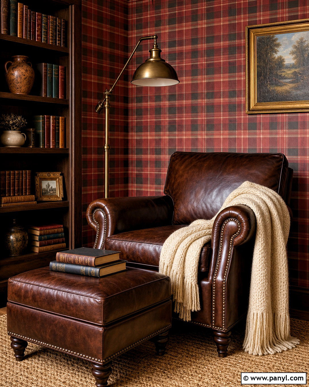 Red Plaid Wallpaper Reading Nook - 20 red wallpaper pattern ideas