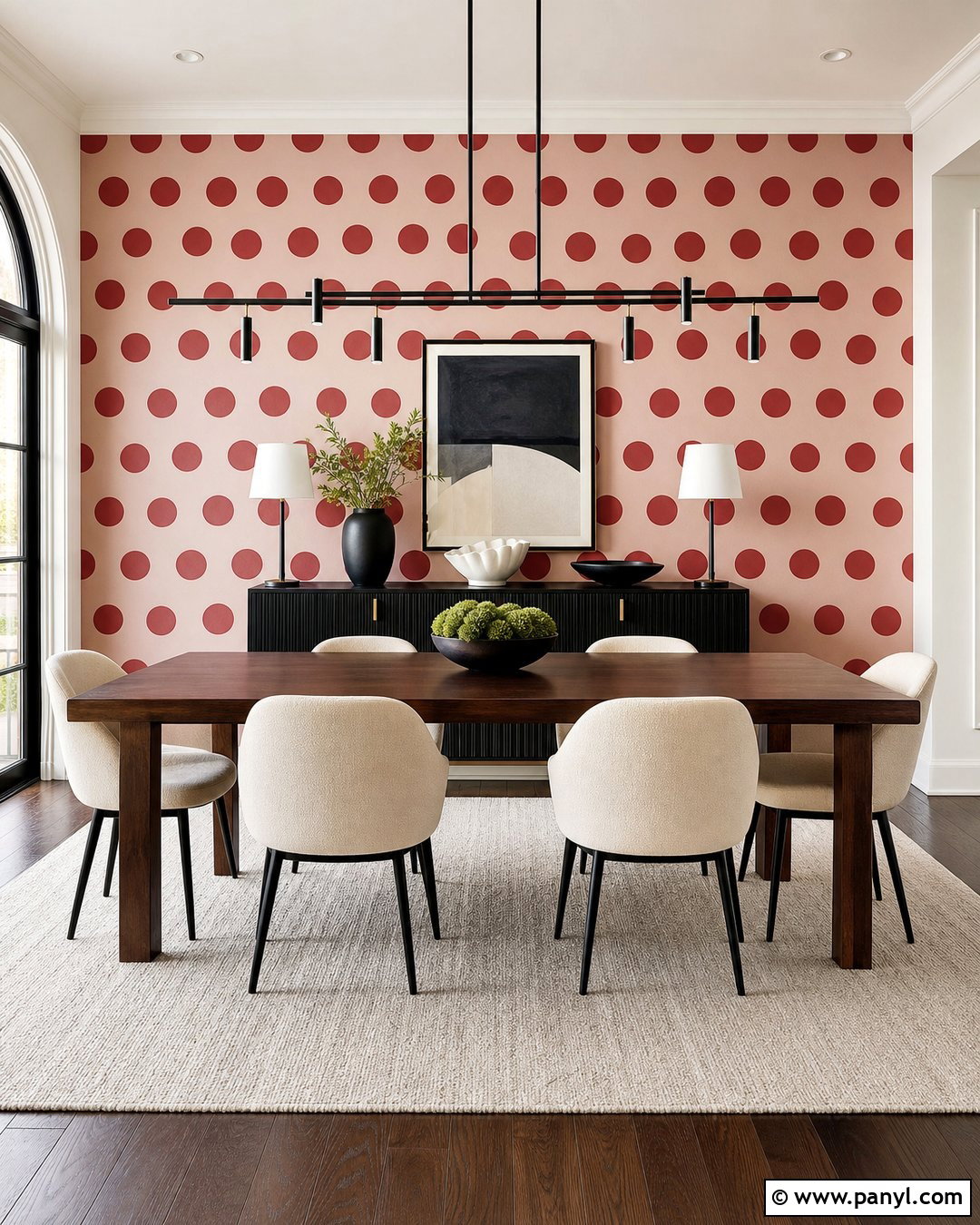 Red Polka Dot Dining Room Wall - 20 Red Polka Dot Wall Ideas
