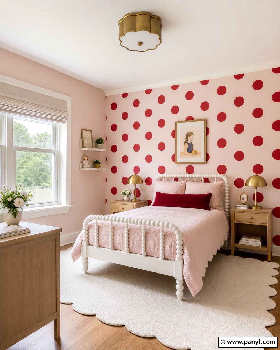 Red Polka Dot Girls Bedroom Wall - 20 Red Polka Dot Wall Ideas