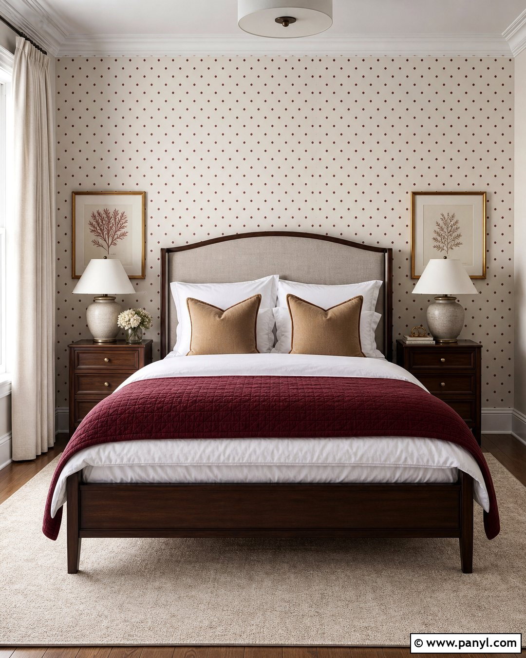 Red Polka Dot Guest Bedroom Wall - 20 Red Polka Dot Wall Ideas