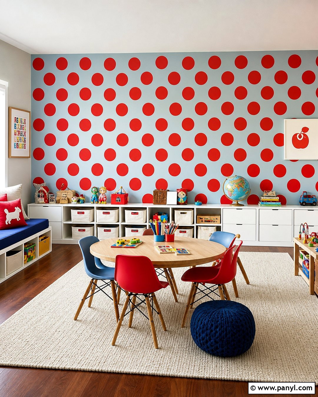 Red Polka Dot Playroom Wall - 20 Red Polka Dot Wall Ideas