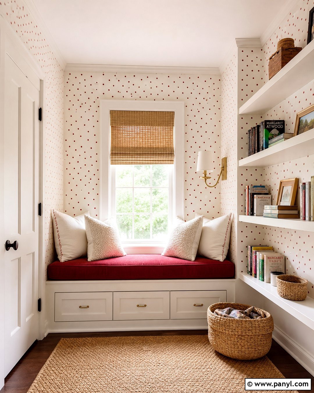 Red Polka Dot Reading Nook Wall - 20 Red Polka Dot Wall Ideas