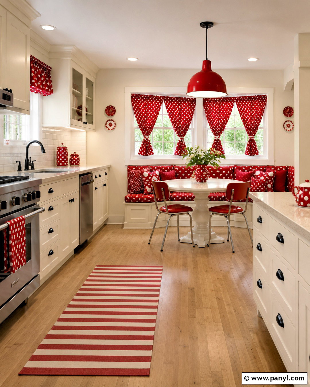 Red Polka Dot Retro Kitchen - 20 polka dot room ideas