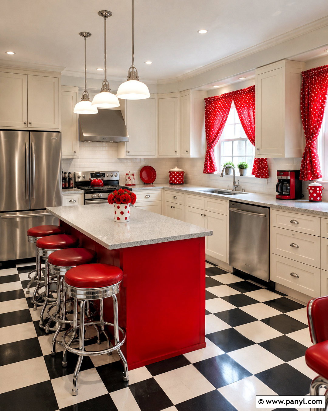 Red Polka Dot Retro Kitchen - 20 polka dot pattern design ideas