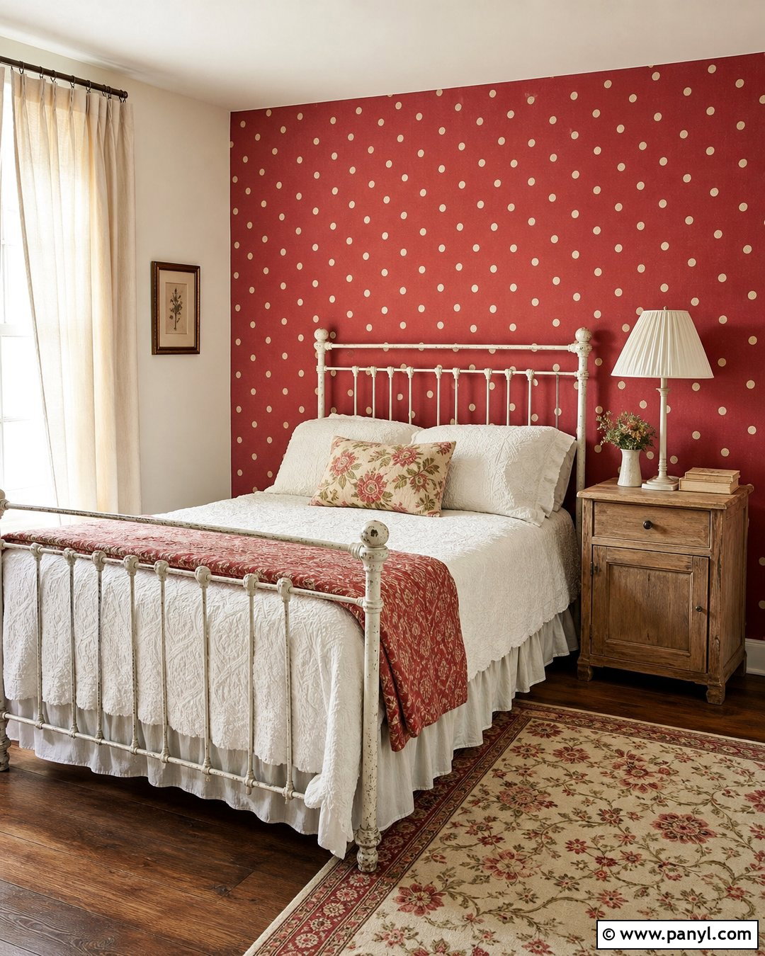 Red Polka Dot Vintage Wall - 20 Red Polka Dot Wall Ideas
