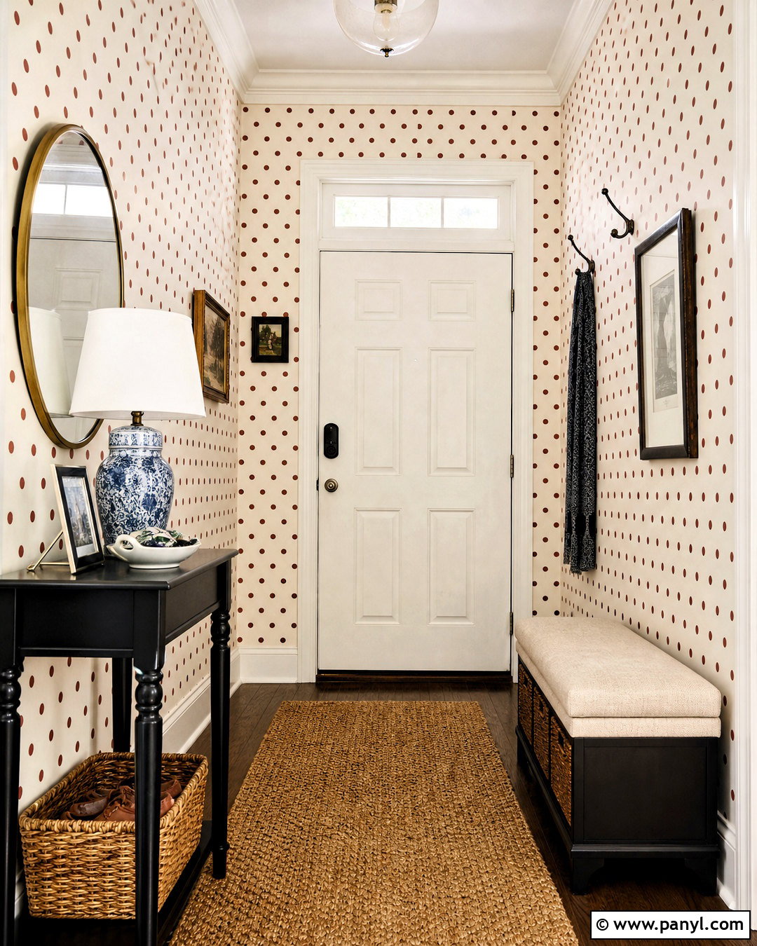 Red Polka Dot Wallpaper Entryway - 20 red polka dot wallpaper ideas