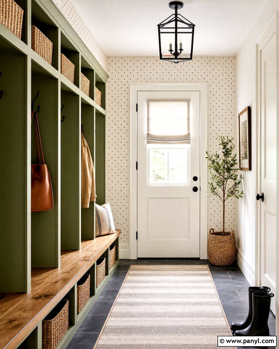 Red Polka Dot Wallpaper Farmhouse Mudroom - 20 red polka dot wallpaper ideas