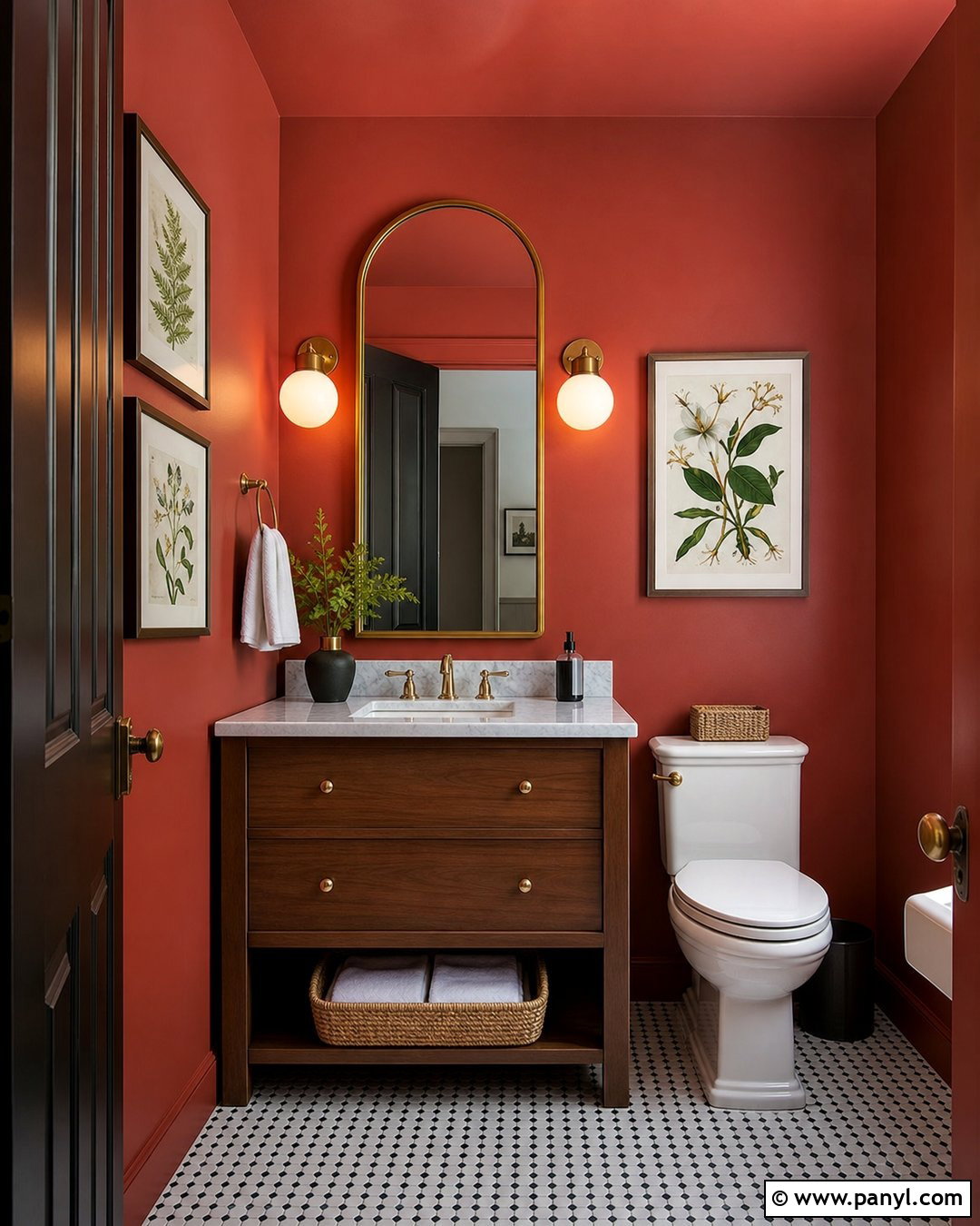 Red Powder Room Walls - 20 Red Wall Transformation Ideas