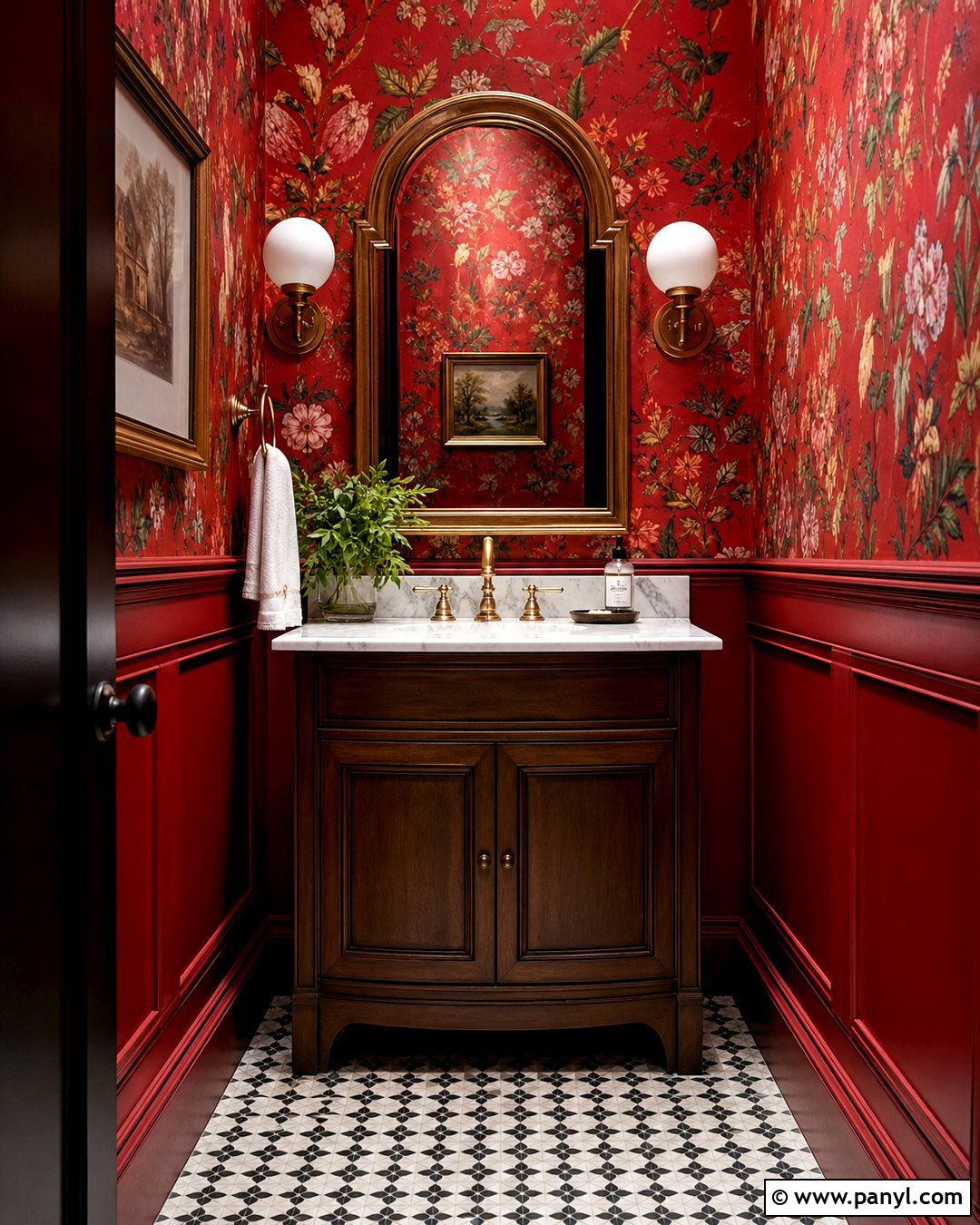 Red Powder Room - 20 red home ideas