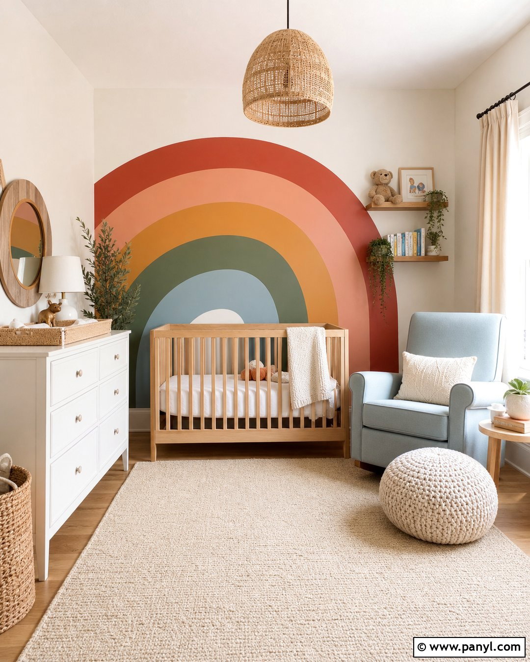 Red Rainbow Accent Wall Nursery - 20 Red Accent Wall Nursery Ideas