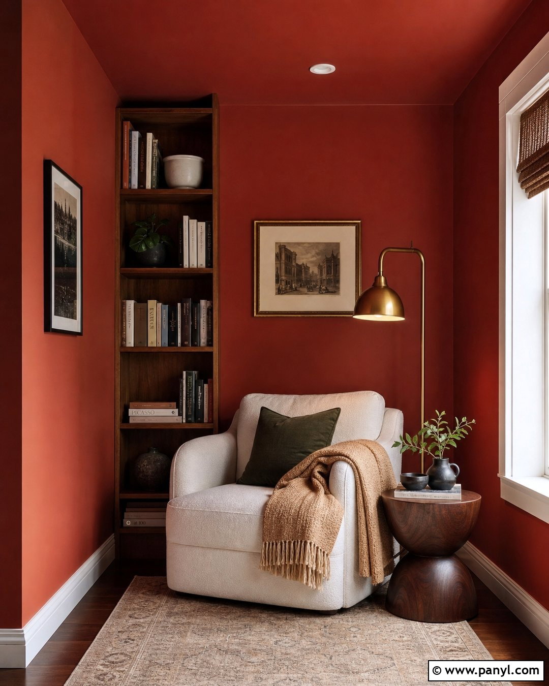 Red Reading Nook Wall - 20 Red Wall Transformation Ideas