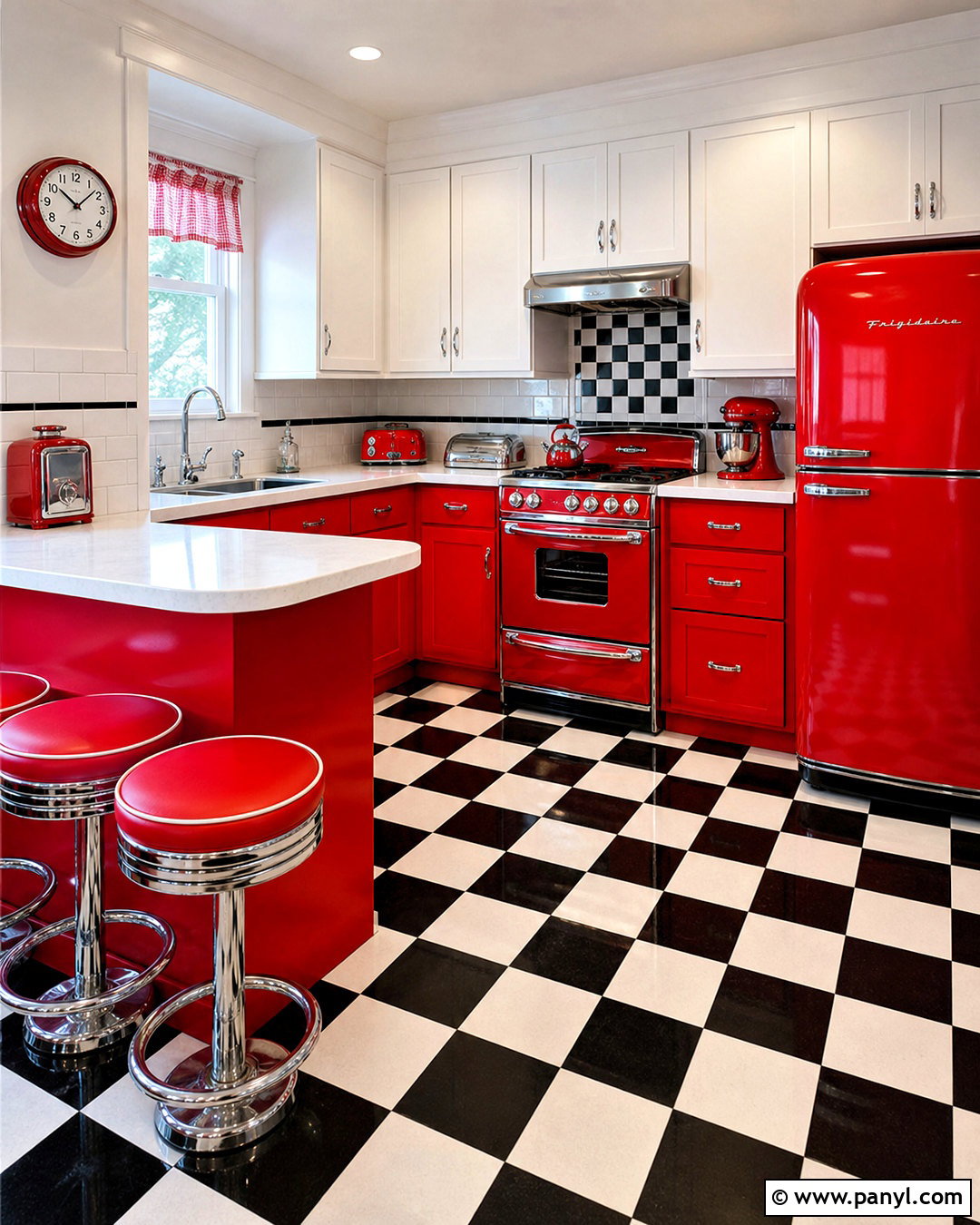 Red Retro Kitchen - 20 kitchen color red ideas