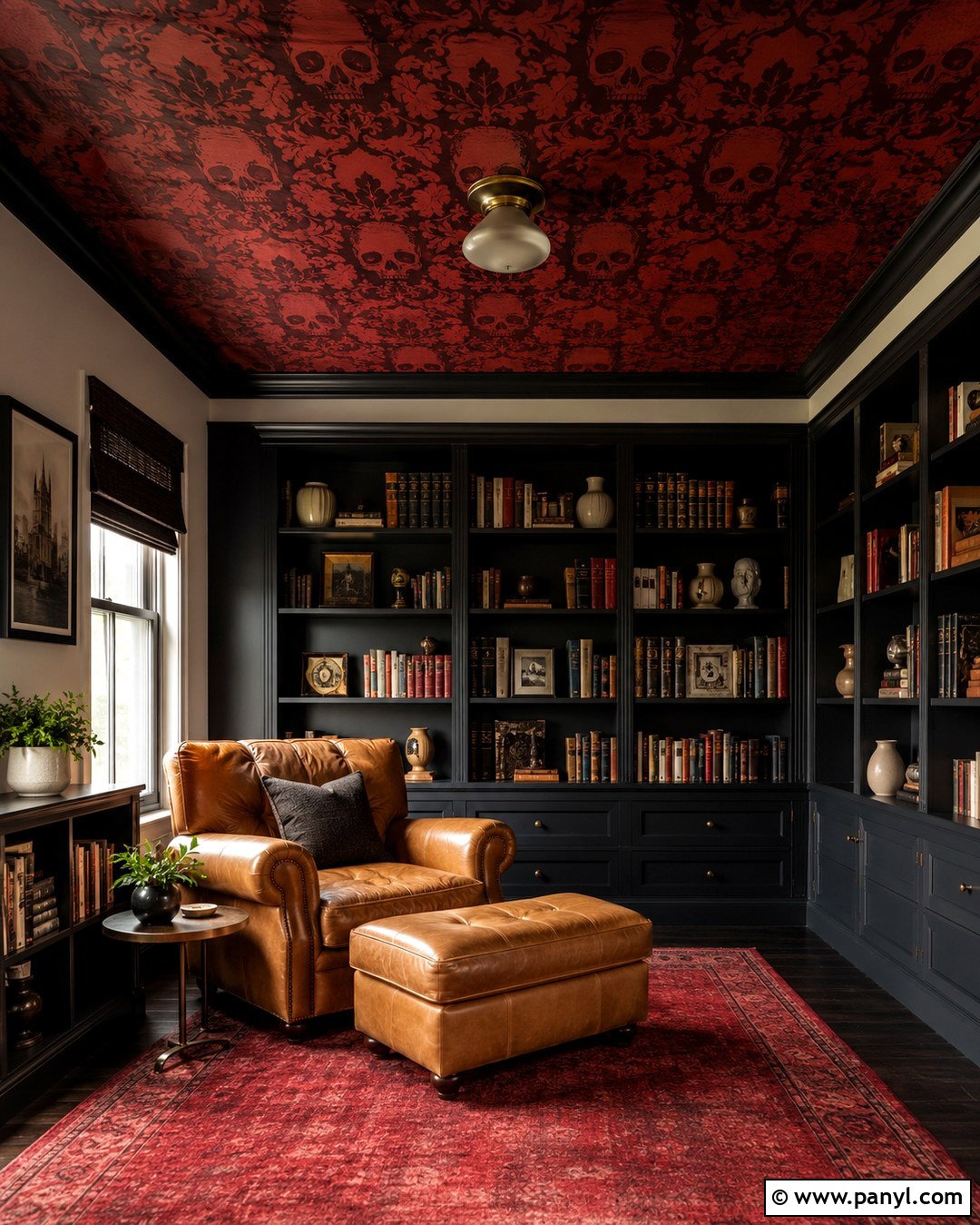 Red Skull Damask Wallpaper Ceiling - 20 Skull Damask Red Wallpaper Ideas