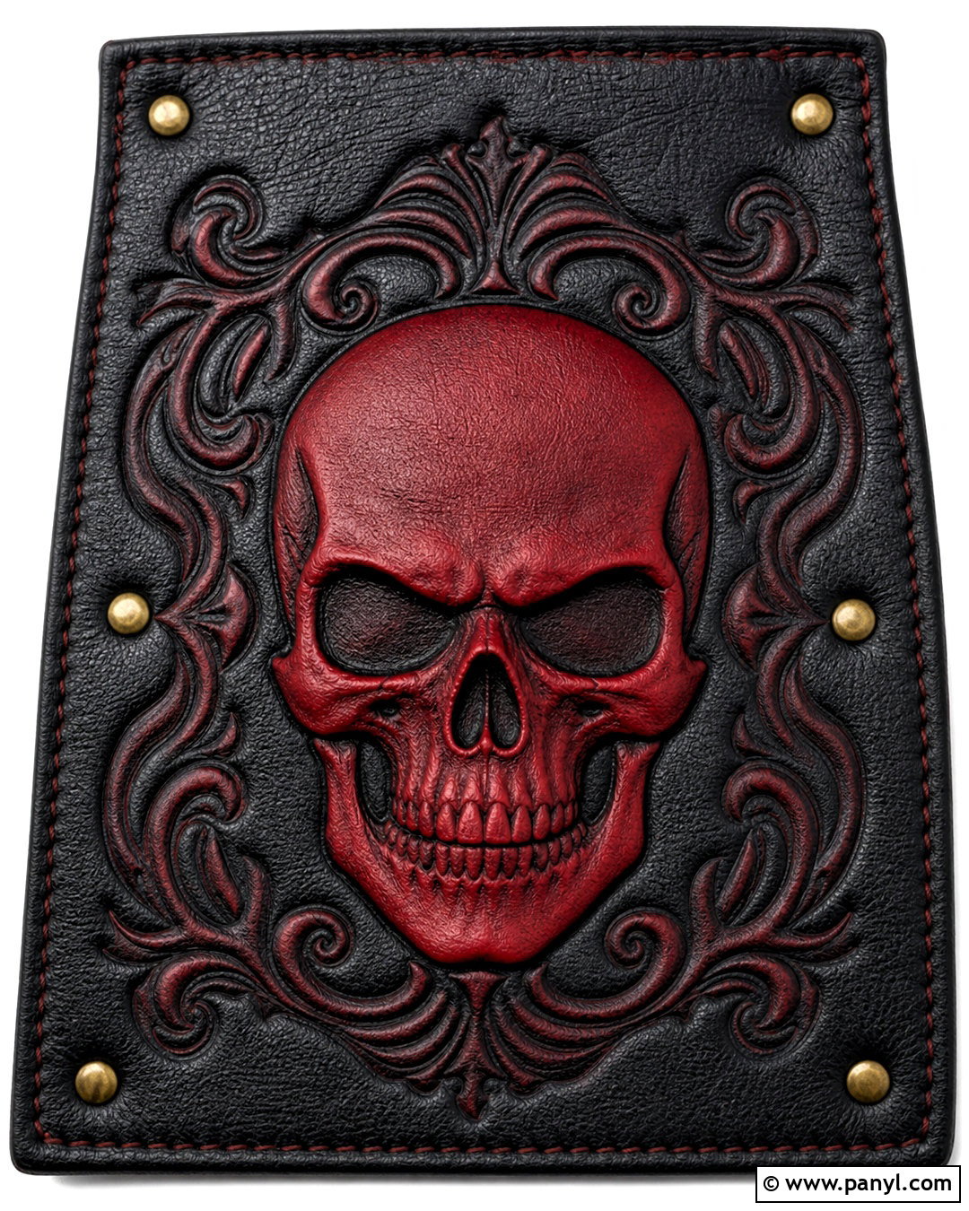 Red Skull On Black Leather Background - 20 red skull on textured background ideas