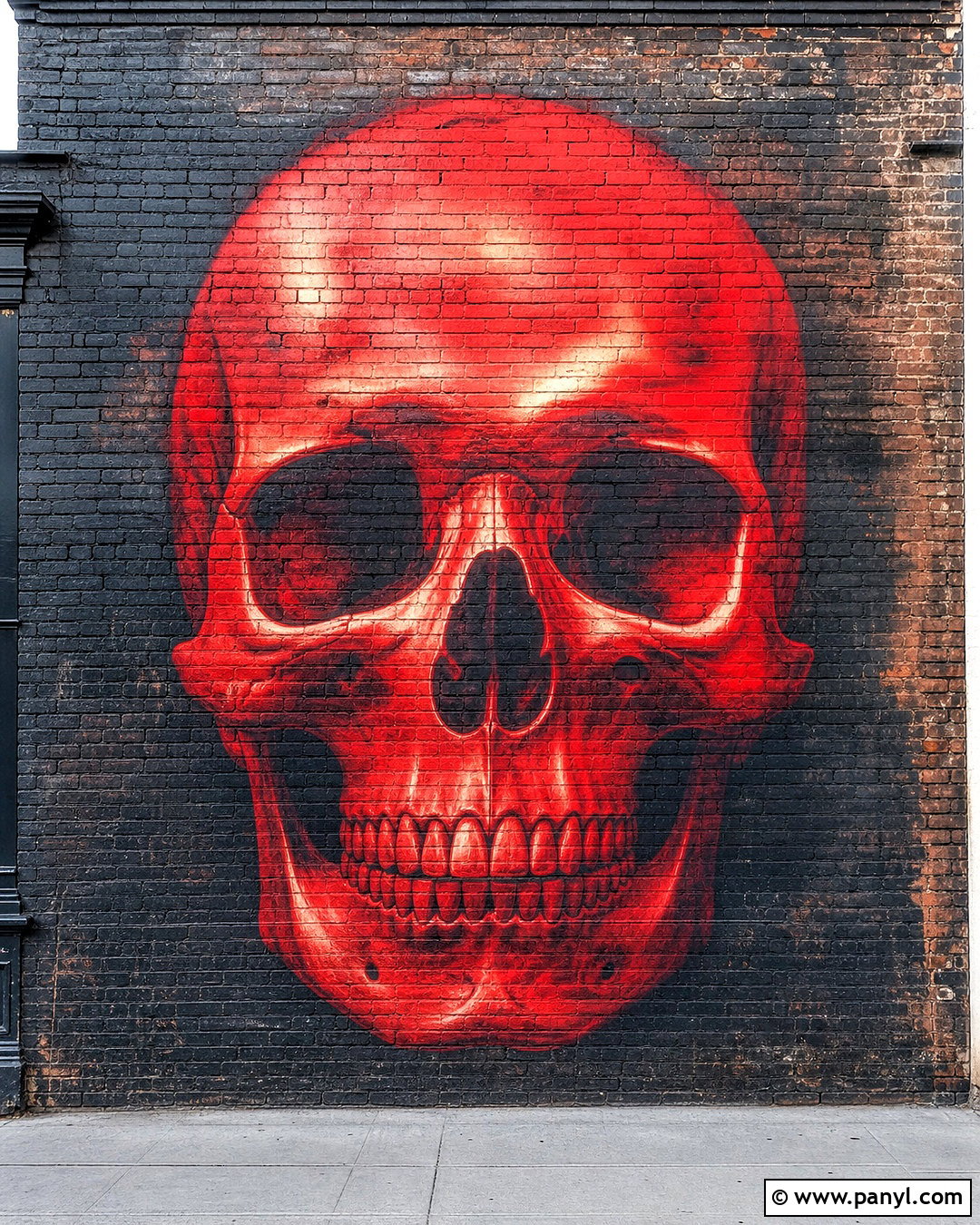Red Skull On Brick Wall Background - 20 red skull on textured background ideas