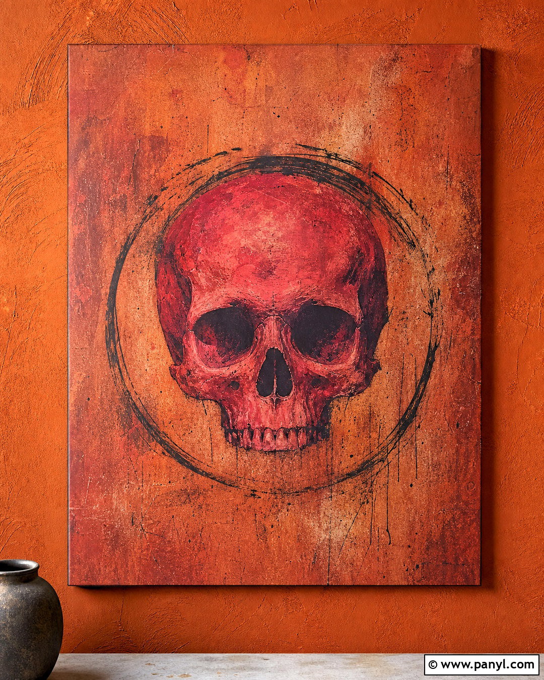 Red Skull On Burnt Orange Background - 20 red skull on textured background ideas