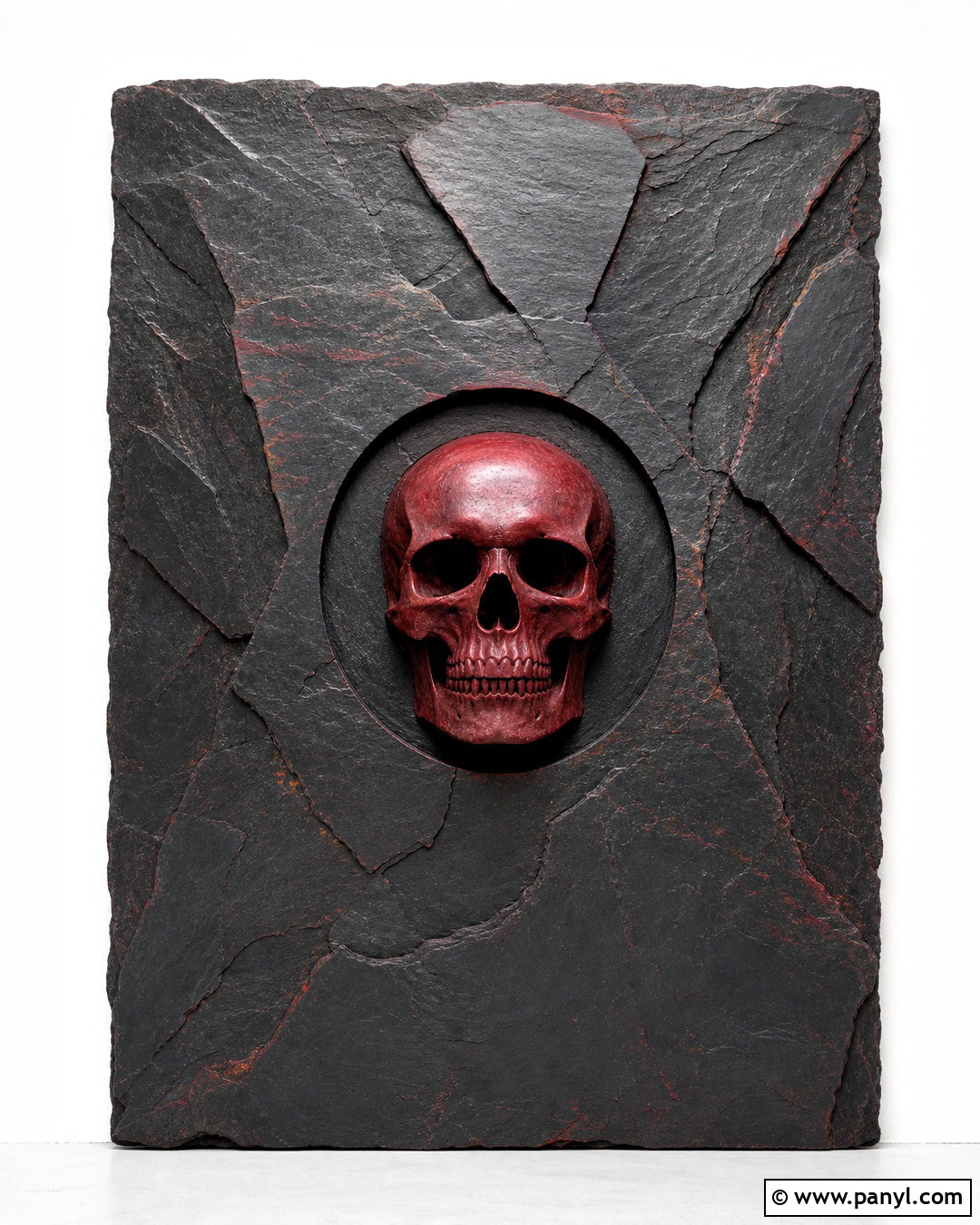 Red Skull On Charcoal Stone Background - 20 red skull on textured background ideas