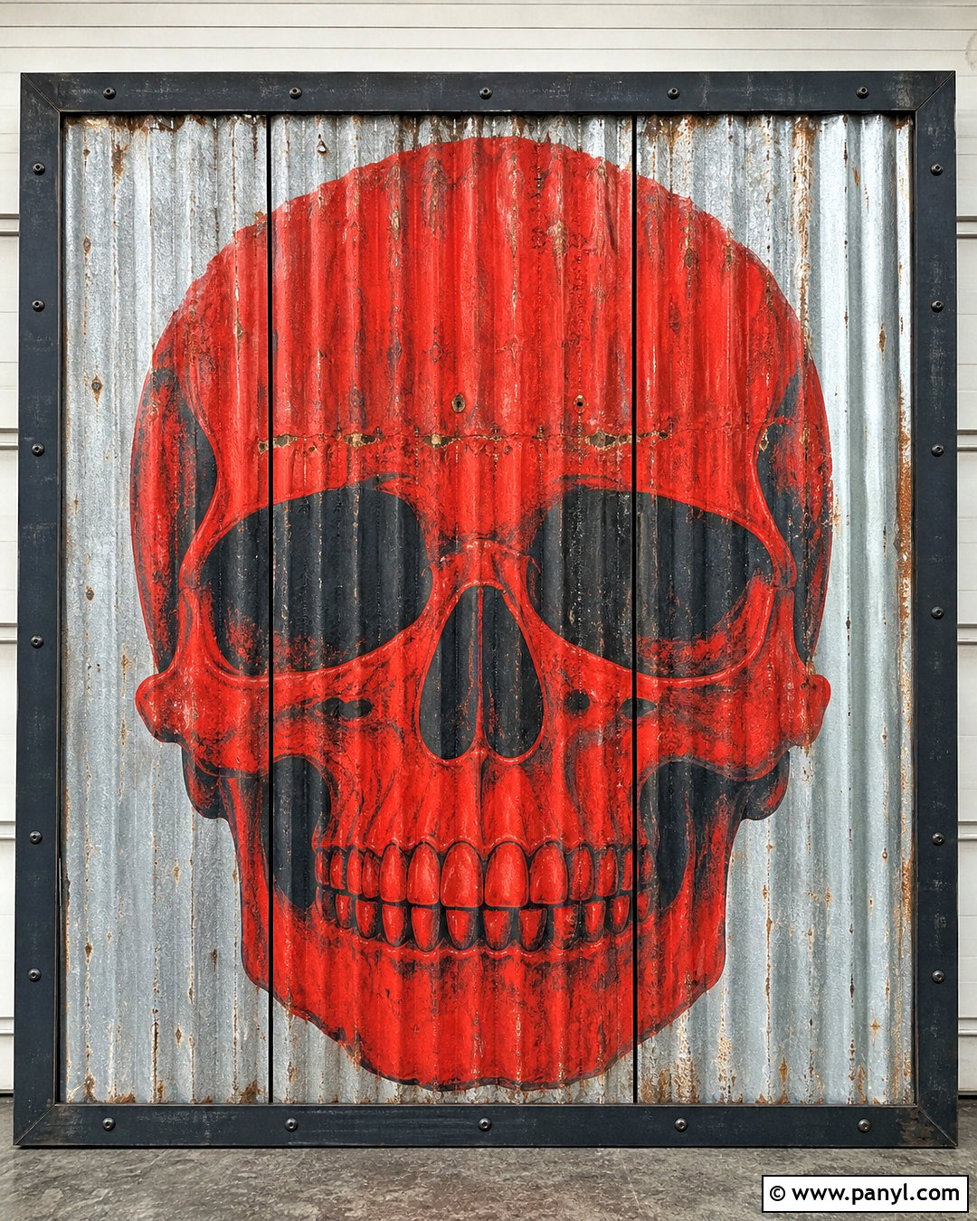Red Skull On Corrugated Metal Background - 20 red skull on textured background ideas