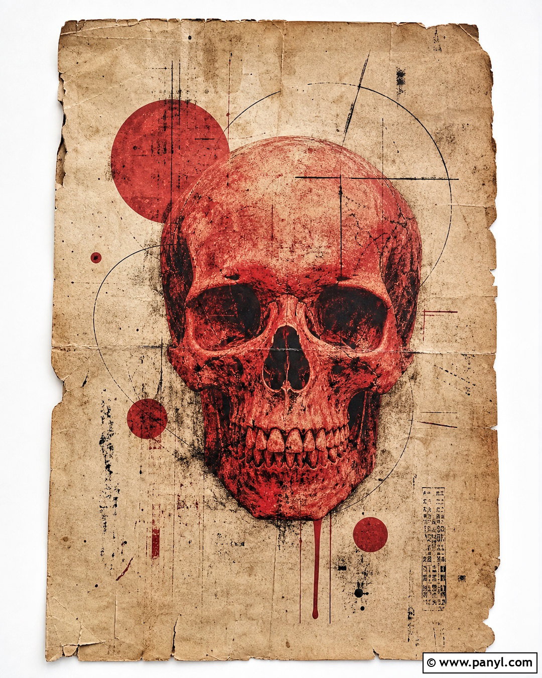 Red Skull On Distressed Paper Background - 20 red skull on textured background ideas